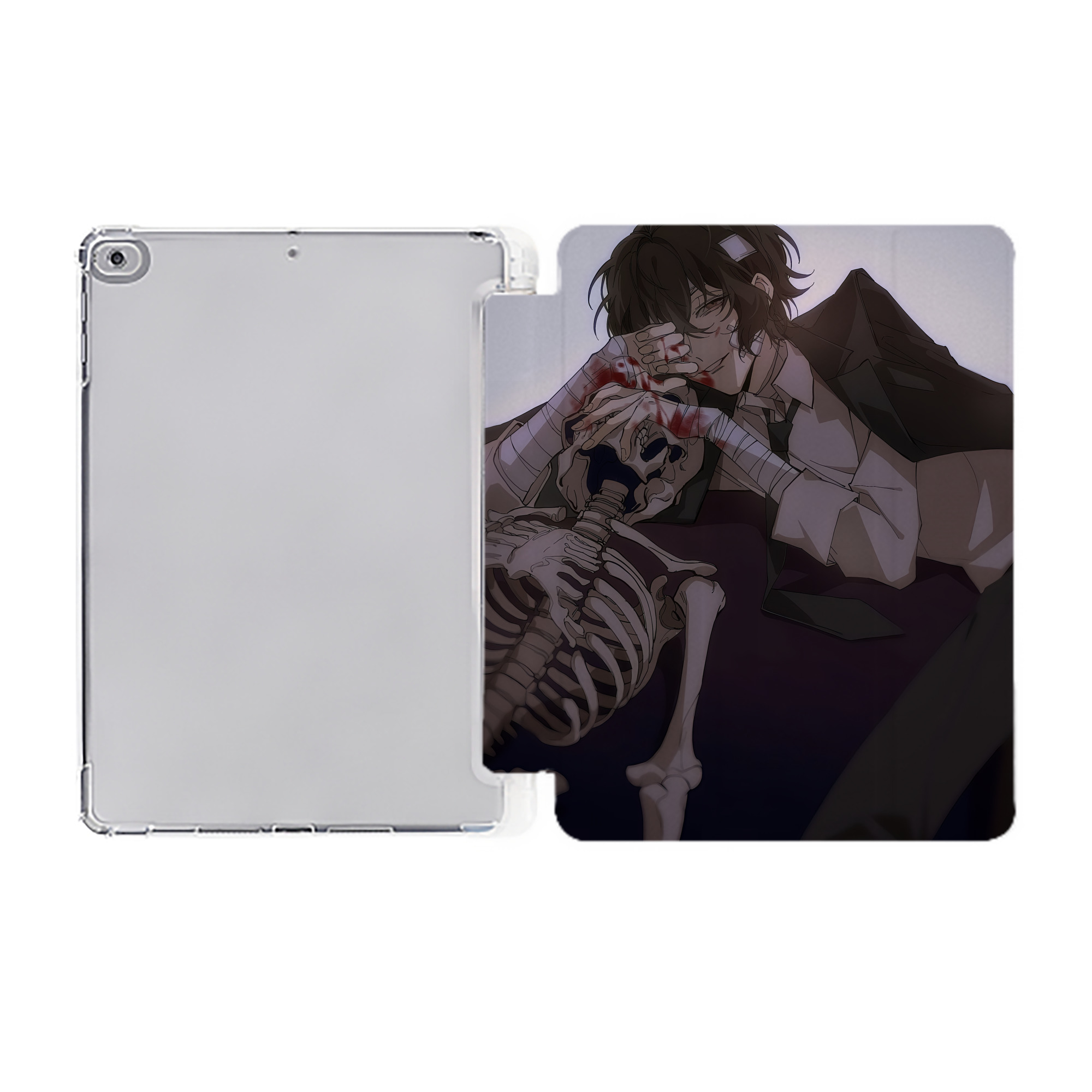 （画像用） 文豪ストレイドッグス Bungo Stray Dogs IPad ケース ペン収納付き 三つ折りスタンド PUレザー×シリコン 対応機種9.5/10.5/10.9インチ